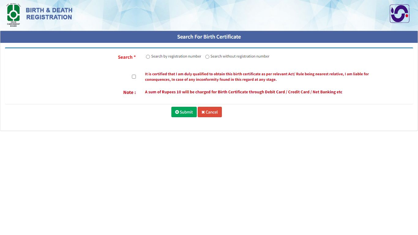 Online Birth & Death Service - Online Service